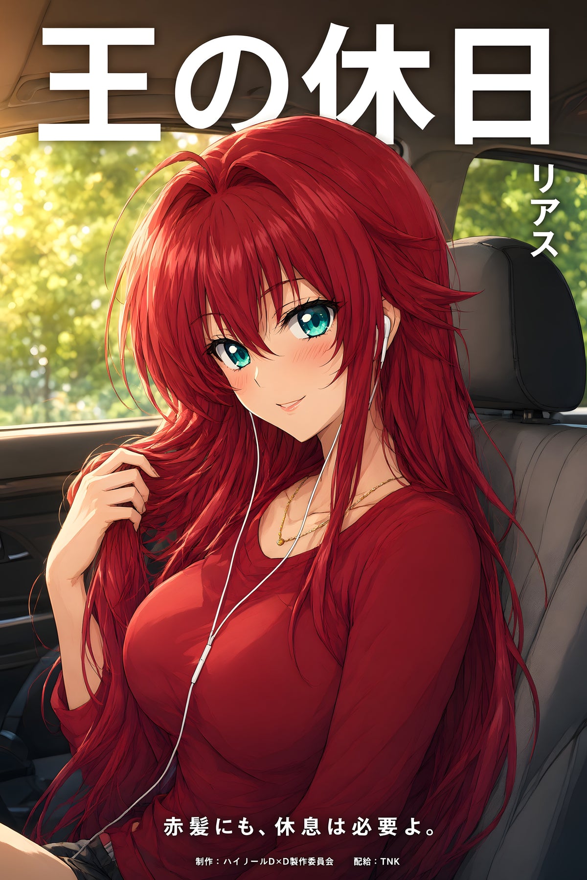 High School DxD Rias Red Road Trip Portrait Anime Poster — raw