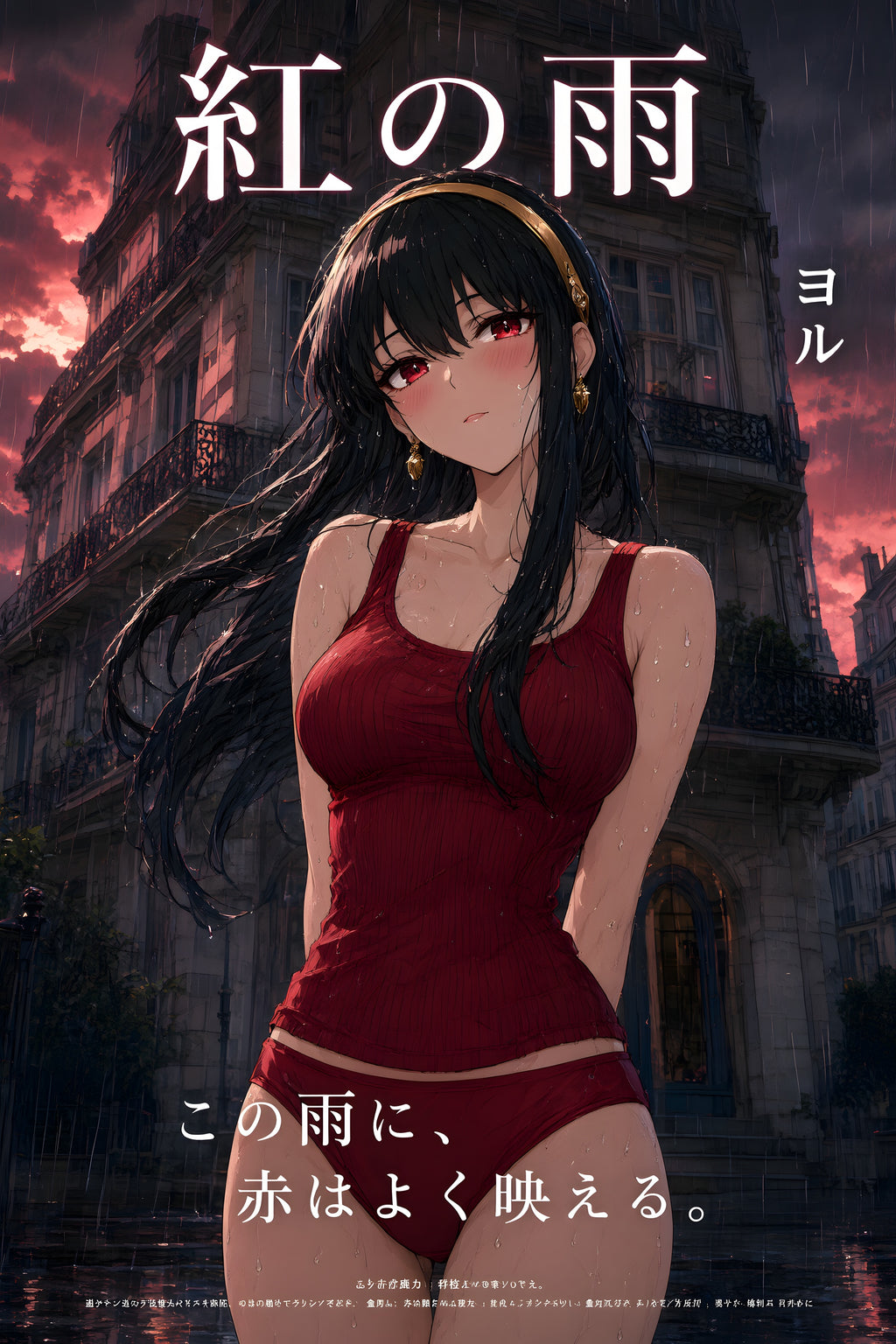 Spy x Family Yor Rain Portrait Anime Poster — raw
