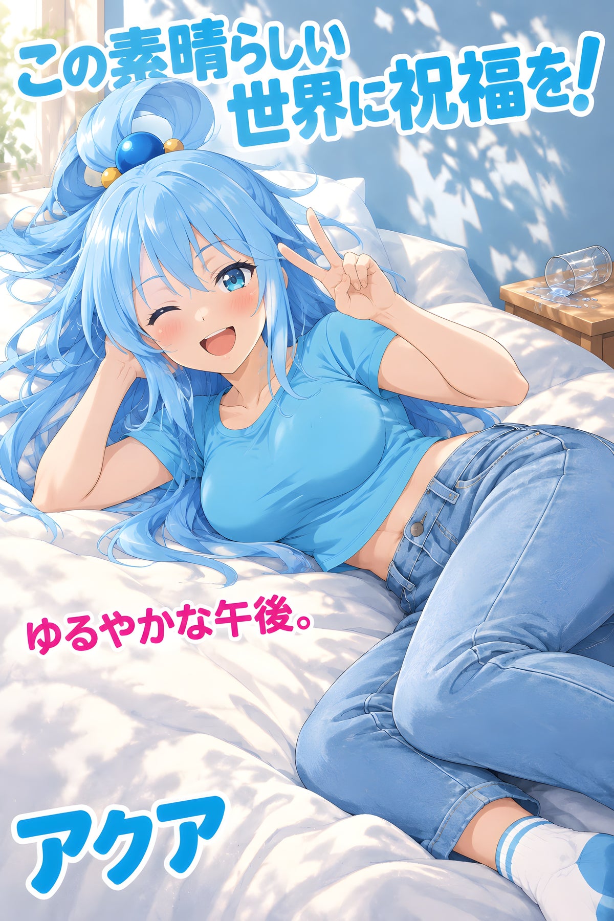 KonoSuba Aqua Sunlit Afternoon Anime Poster — raw