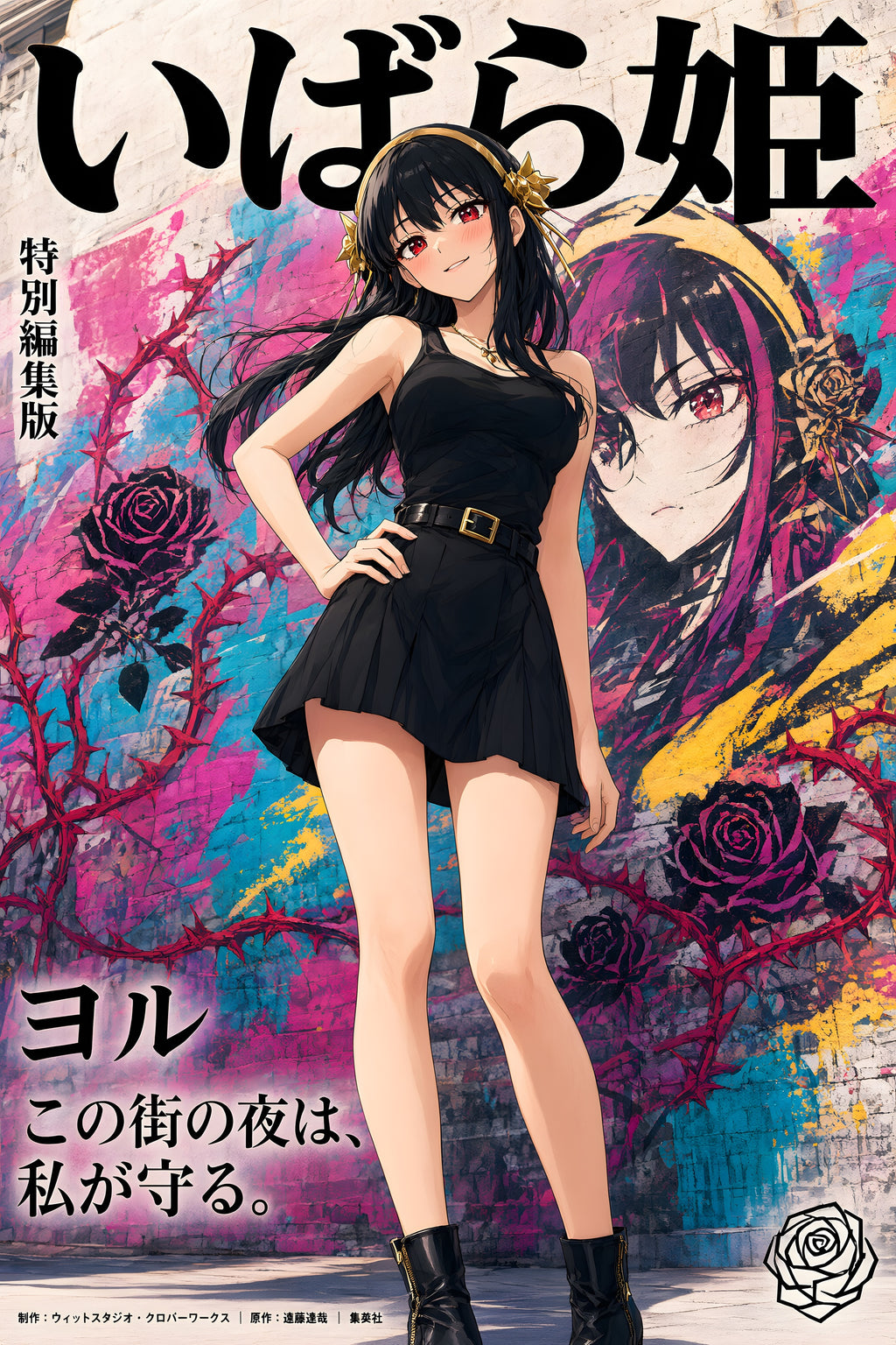 Spy x Family Yor Graffiti Street Fashion Anime Poster — raw