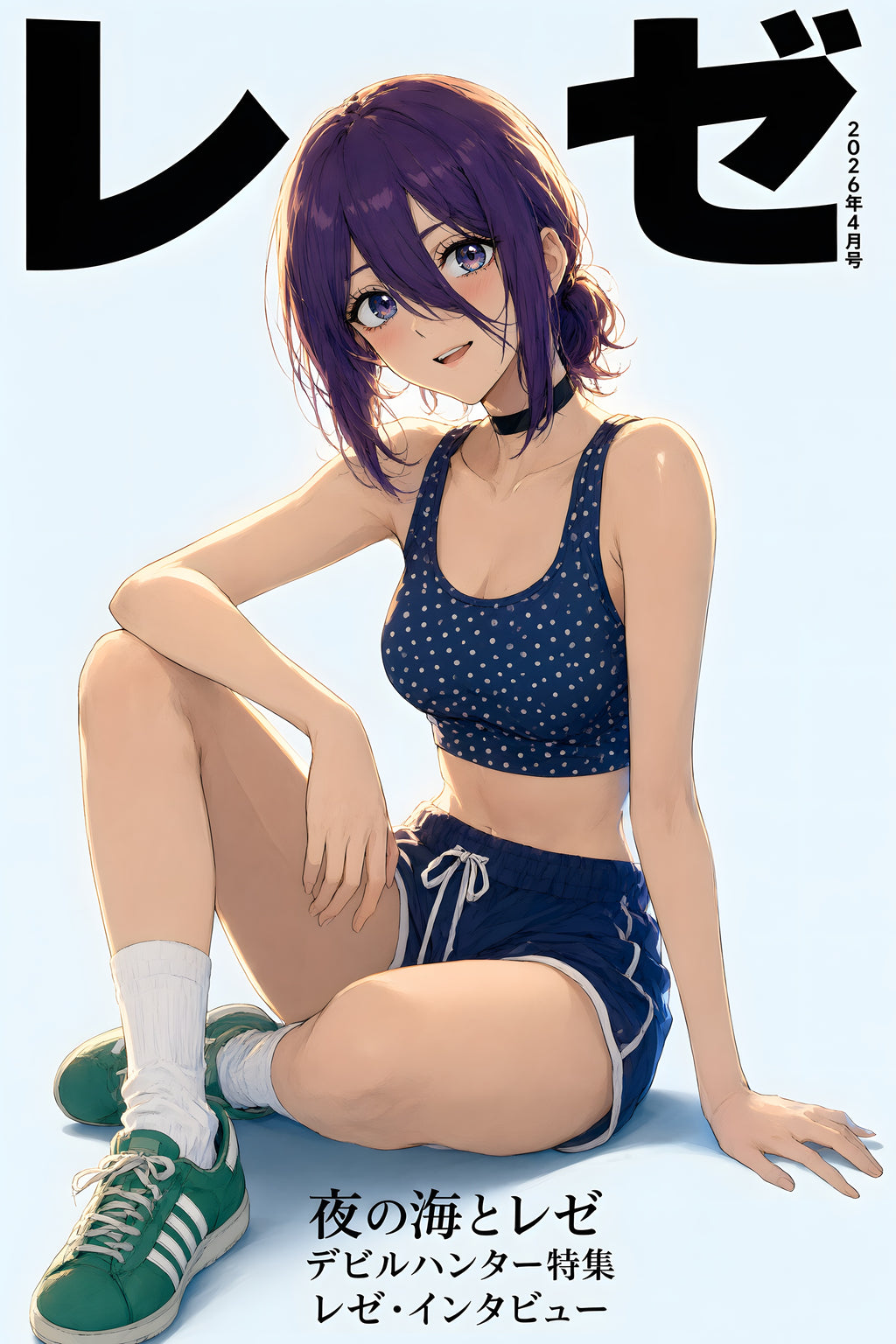 Chainsaw Man Reze Summer Sports Portrait Anime Poster — raw