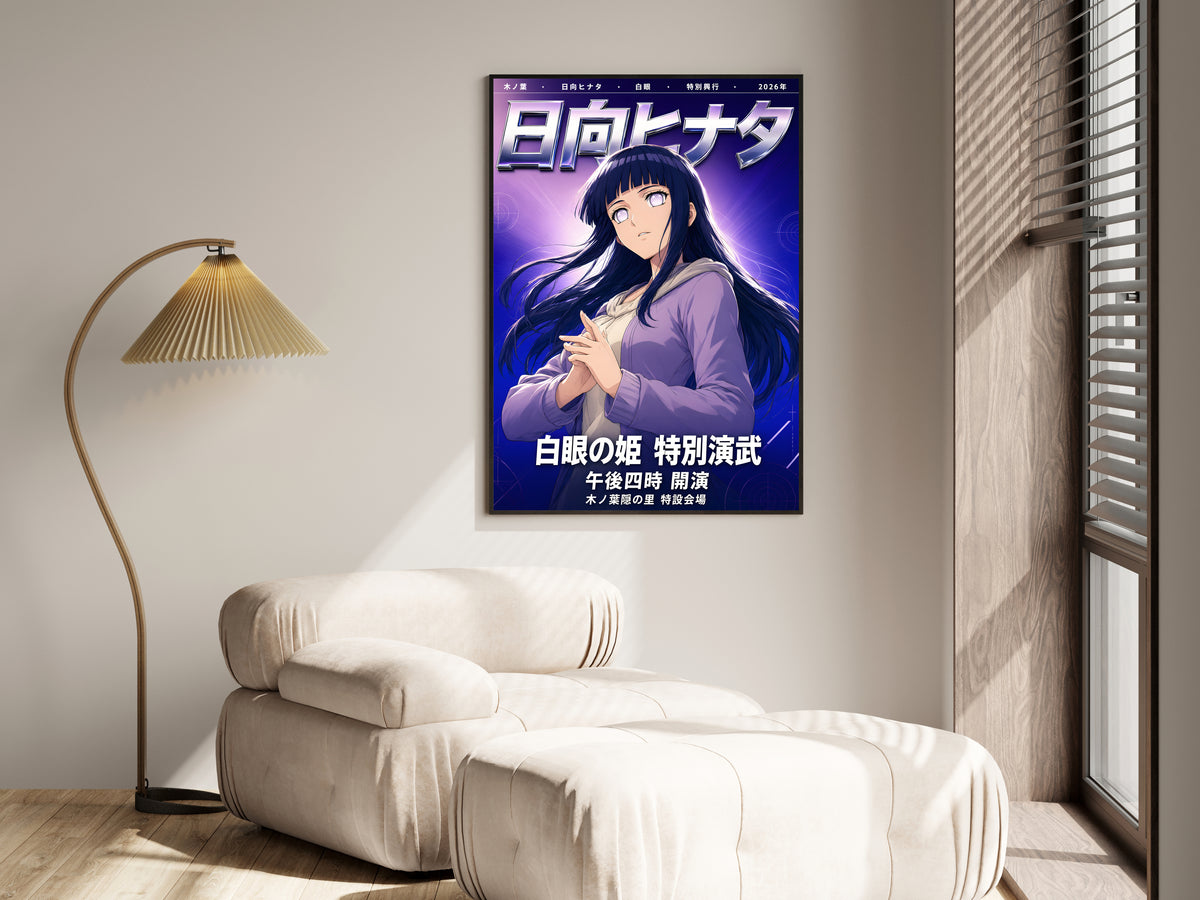 Naruto Hinata Purple Chrome Portrait Anime Poster — i01455
