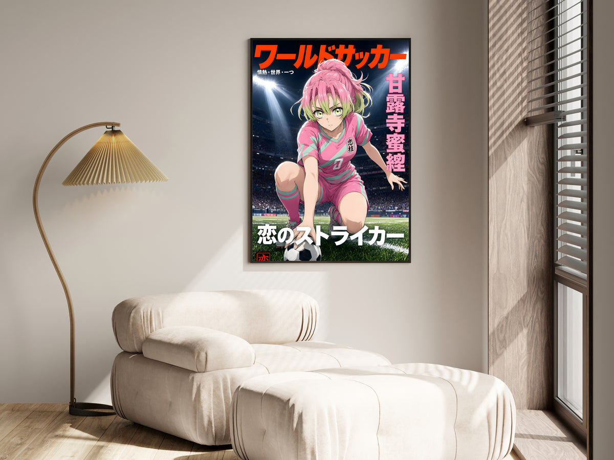 Demon Slayer Mitsuri Pink Football Cover Anime Poster — i01455