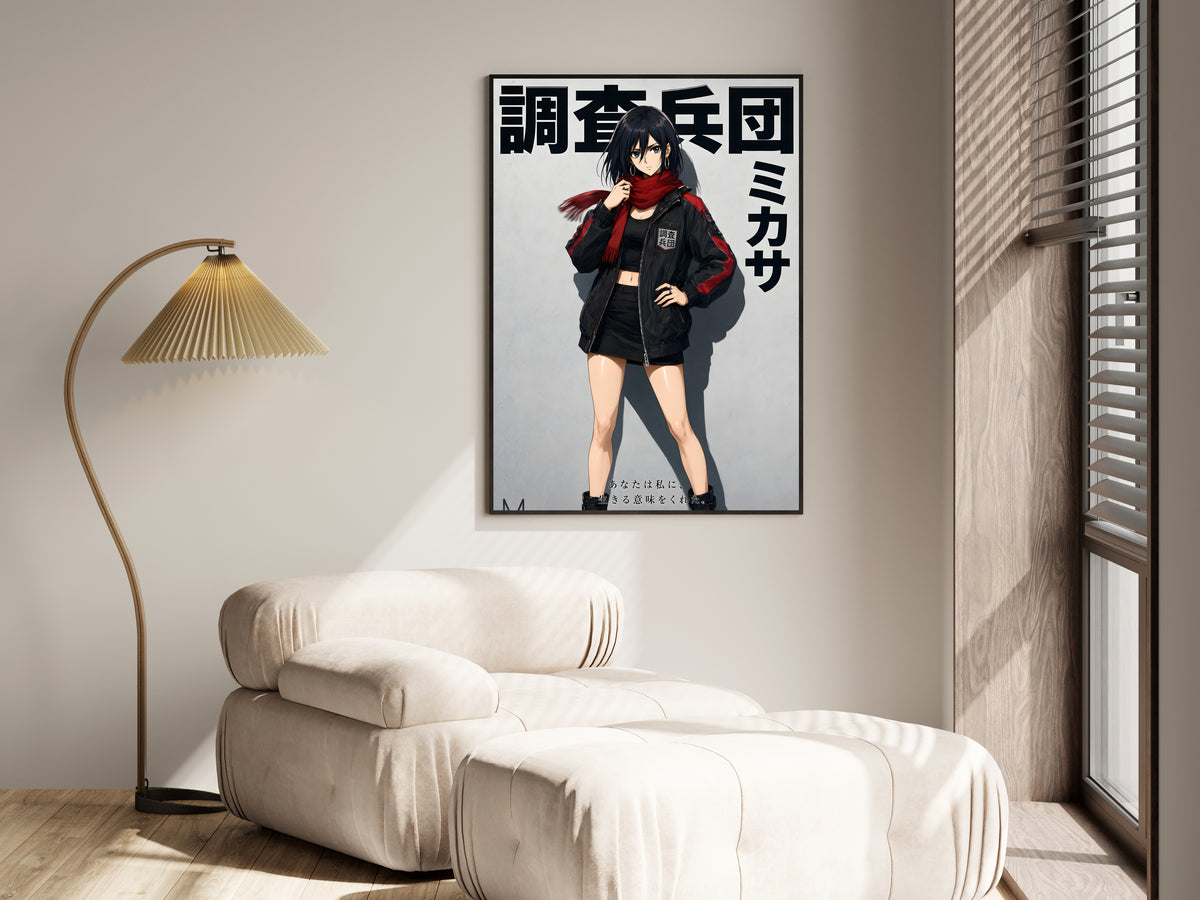 Attack on Titan Mikasa Red Scarf Streetwear Anime Poster — i01455