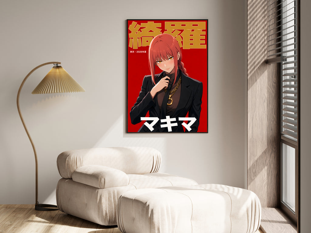 Chainsaw Man Makima Black Suit Editorial Anime Poster — i01455