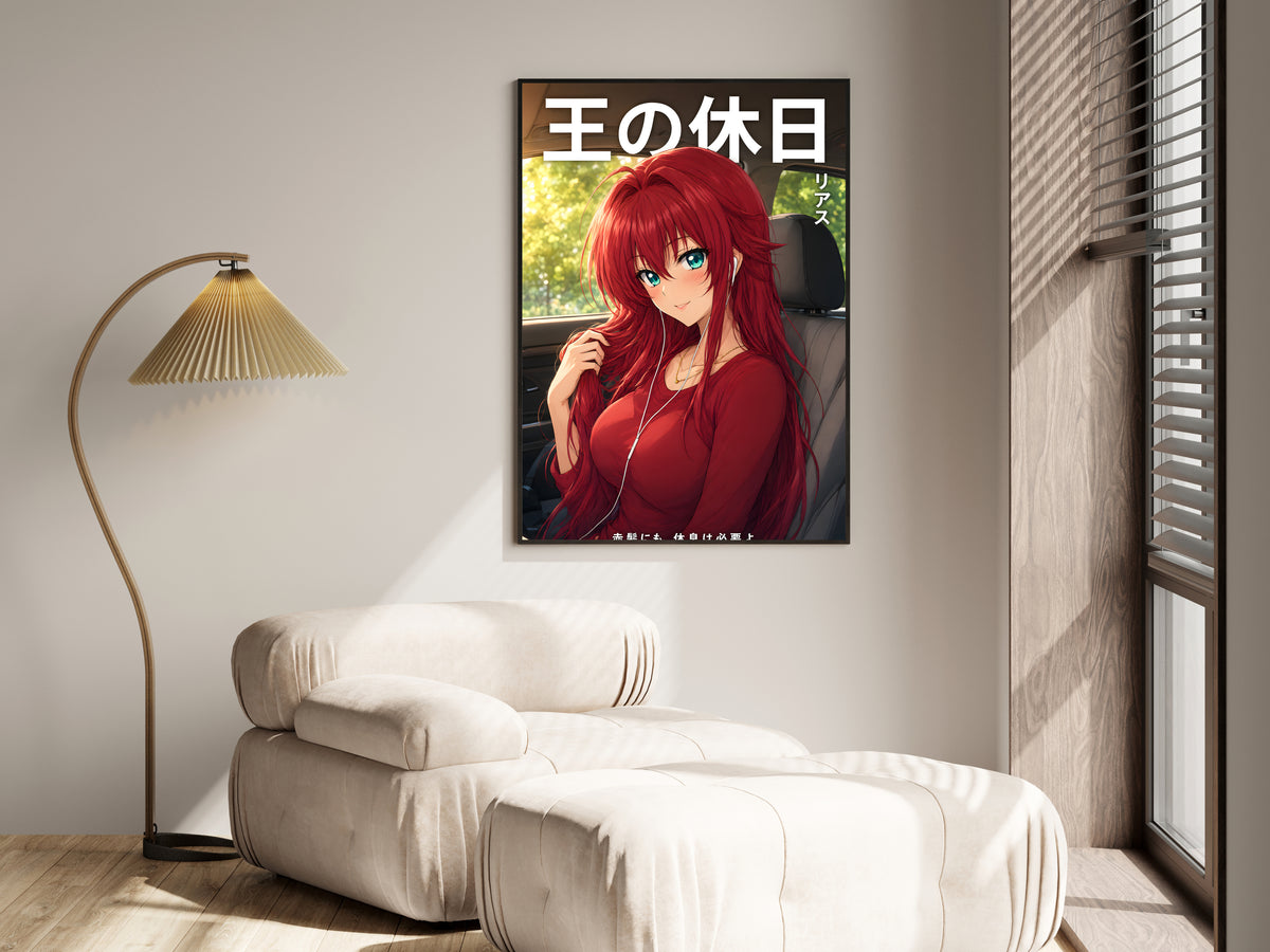 High School DxD Rias Red Road Trip Portrait Anime Poster — i01455