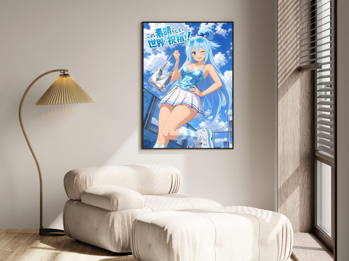 KonoSuba Aqua Blue Summer Fashion Anime Poster — i01455