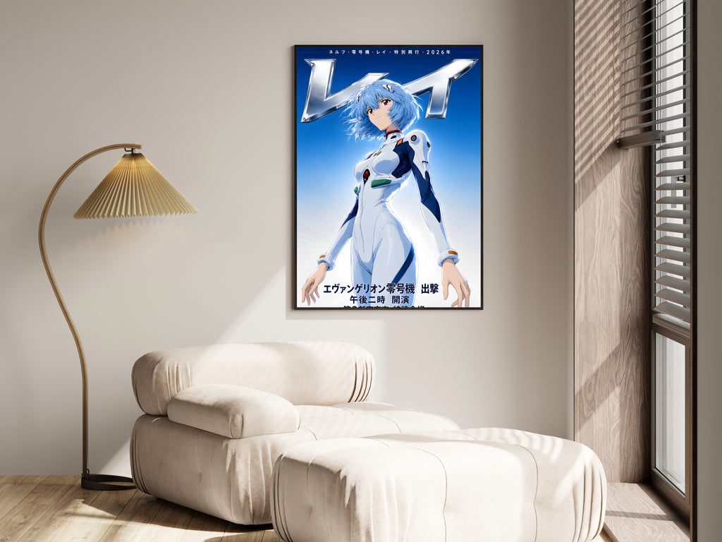 Evangelion Rei White Plugsuit Portrait Anime Poster — i01455