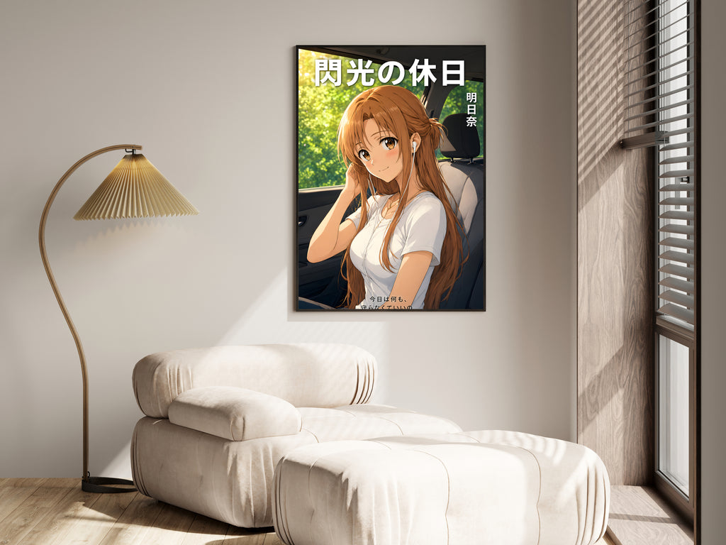 Sword Art Online Asuna Road Trip Earbuds Anime Poster — i01455