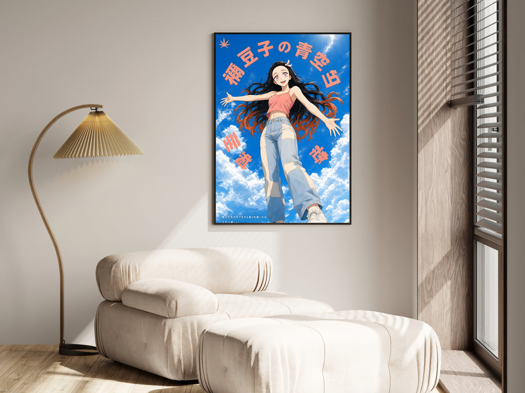 Demon Slayer Nezuko Kamado Sky Circle Anime Poster — i01455