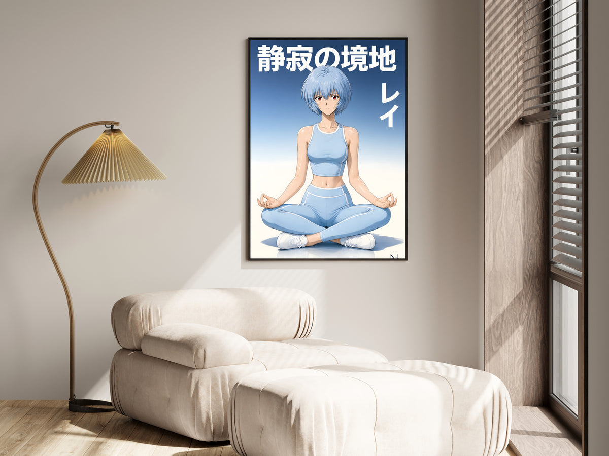 Evangelion Rei Blue Activewear Meditation Anime Poster — i01455