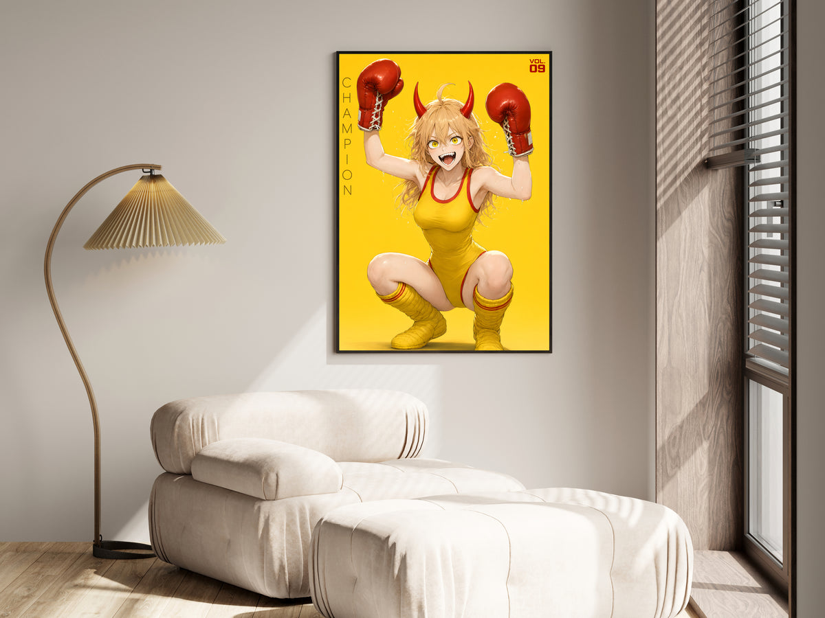 Chainsaw Man Power Yellow Boxing Portrait Anime Poster — i01455