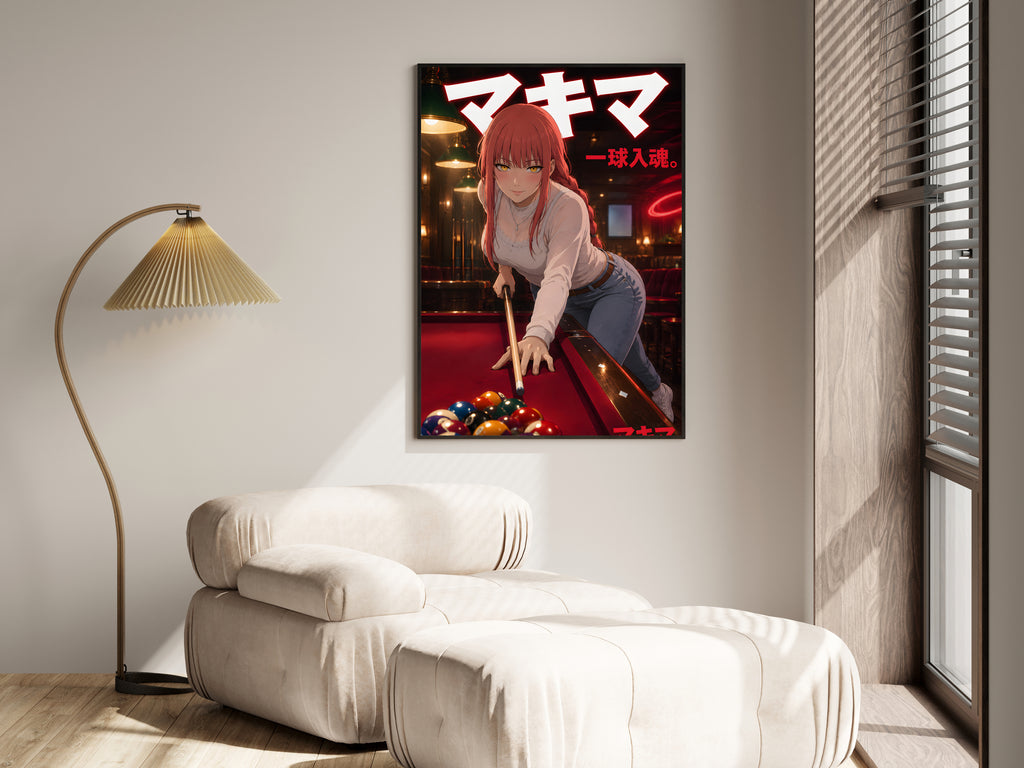 Chainsaw Man Makima Billiards Night Anime Poster — i01455
