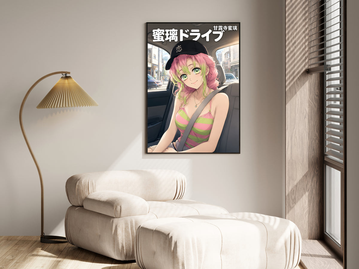 Demon Slayer Mitsuri Car Seat Portrait Anime Poster — i01455