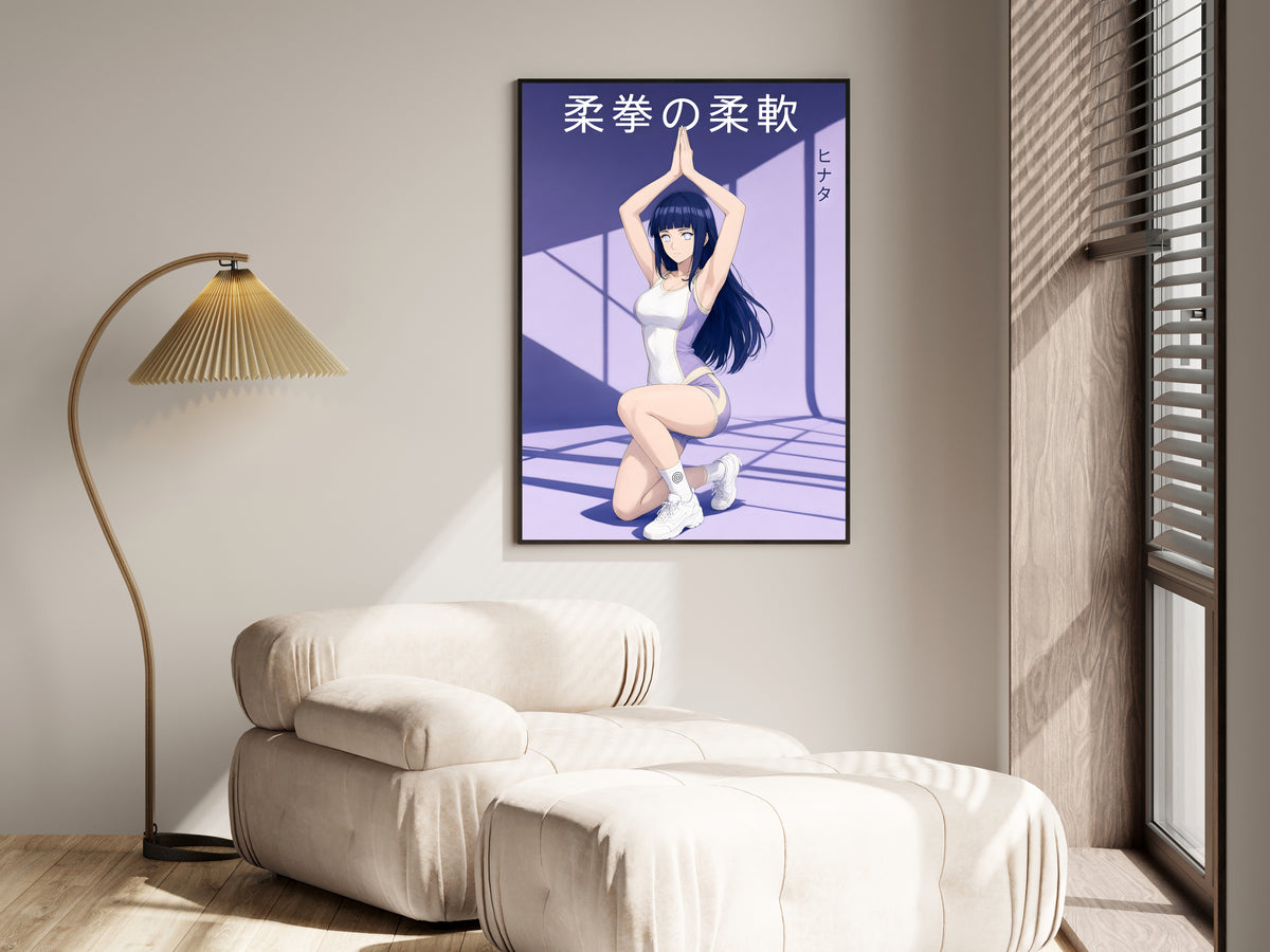 Naruto Hinata Lavender Kneeling Stretch Anime Poster — i01455