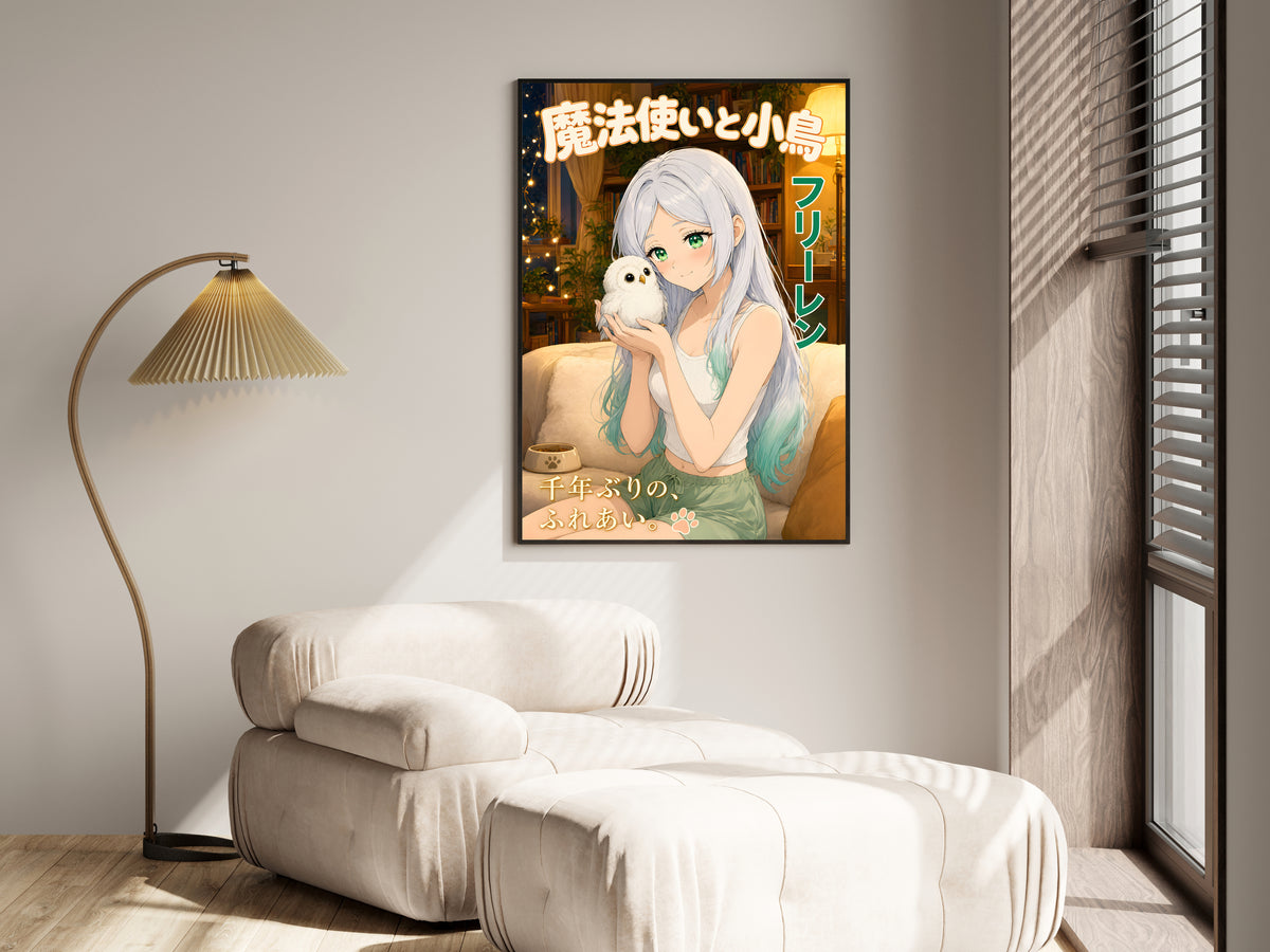 Frieren Cozy Owl Cafe Anime Poster — i01455