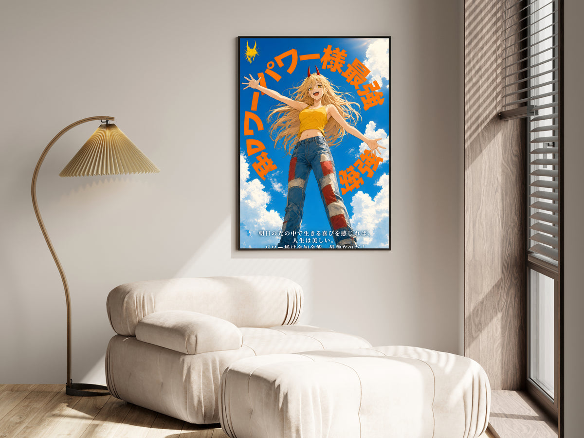Chainsaw Man Power Blue Sky Portrait Anime Poster — i01455