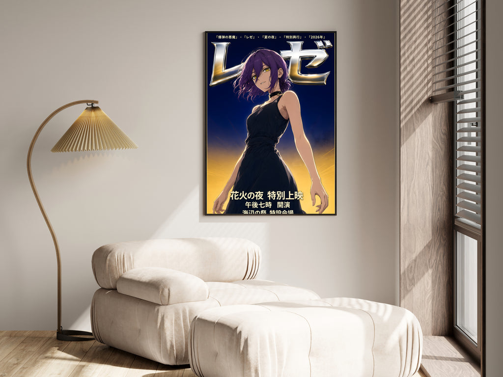 Chainsaw Man Reze Chrome Black Dress Portrait Anime Poster — i01455