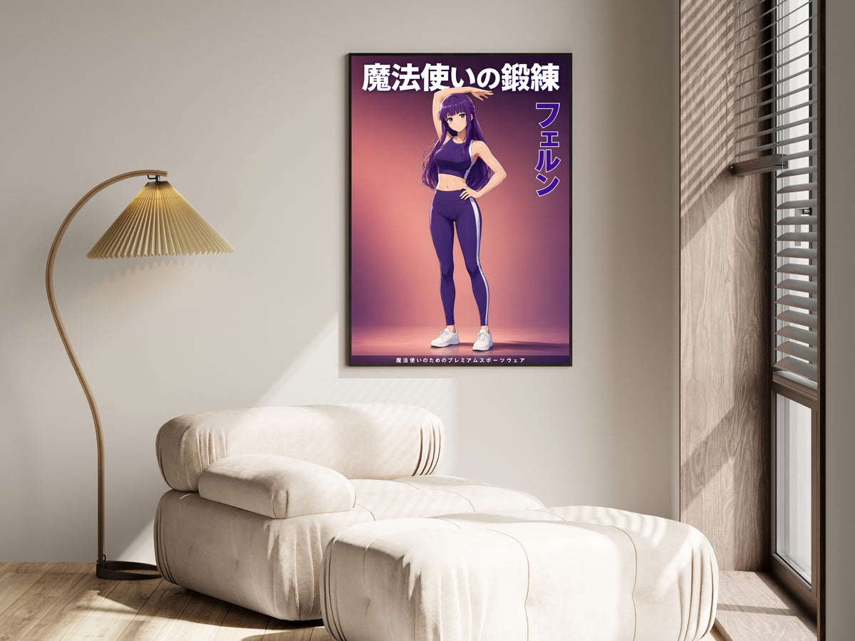 Frieren Fern Purple Activewear Portrait Anime Poster — i01455