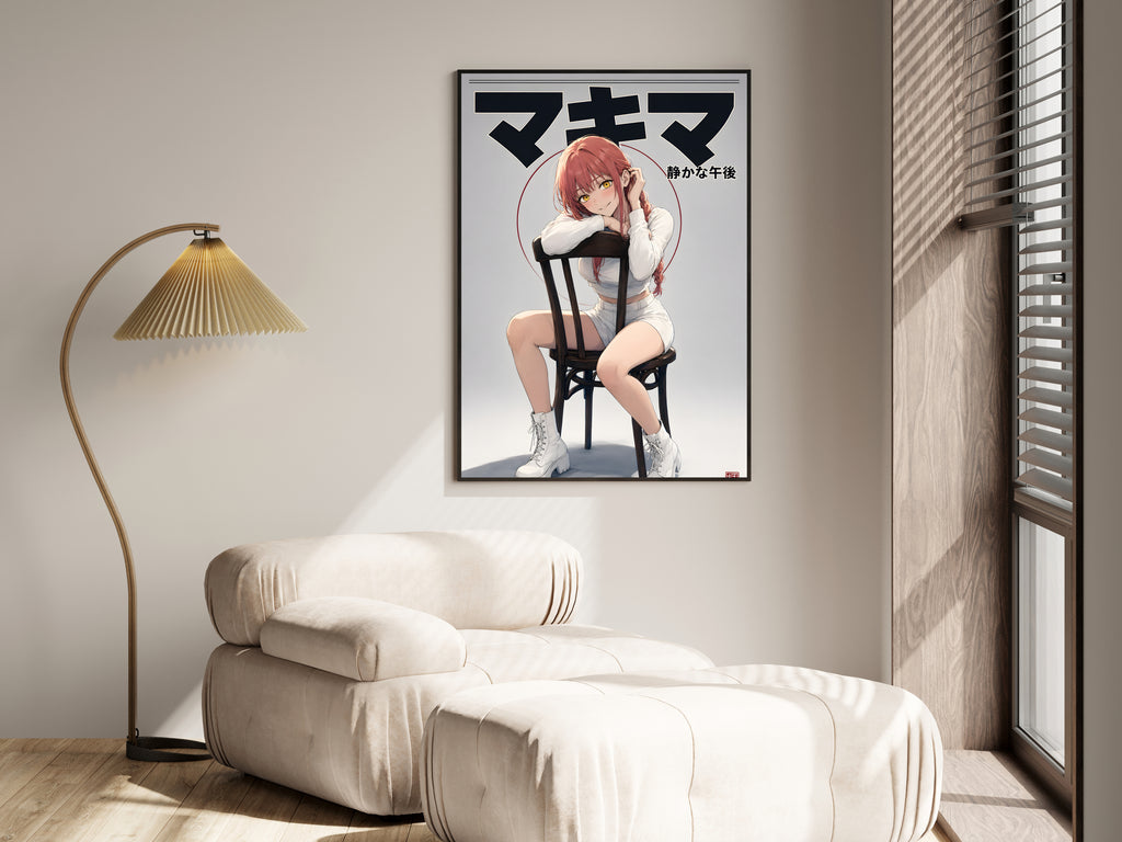 Chainsaw Man Makima Quiet Afternoon Chair Anime Poster — i01455