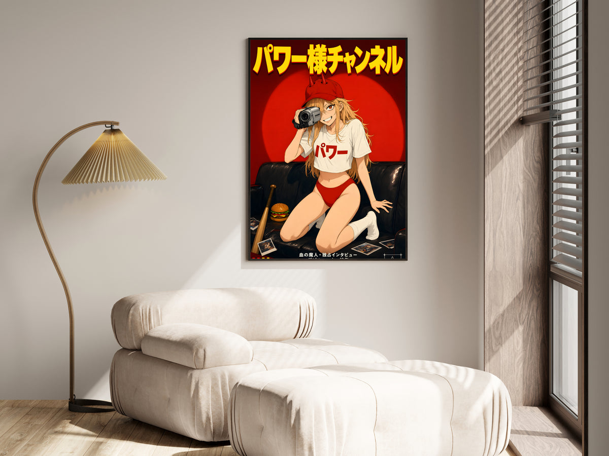 Chainsaw Man Power Retro Camcorder Portrait Anime Poster — i01455
