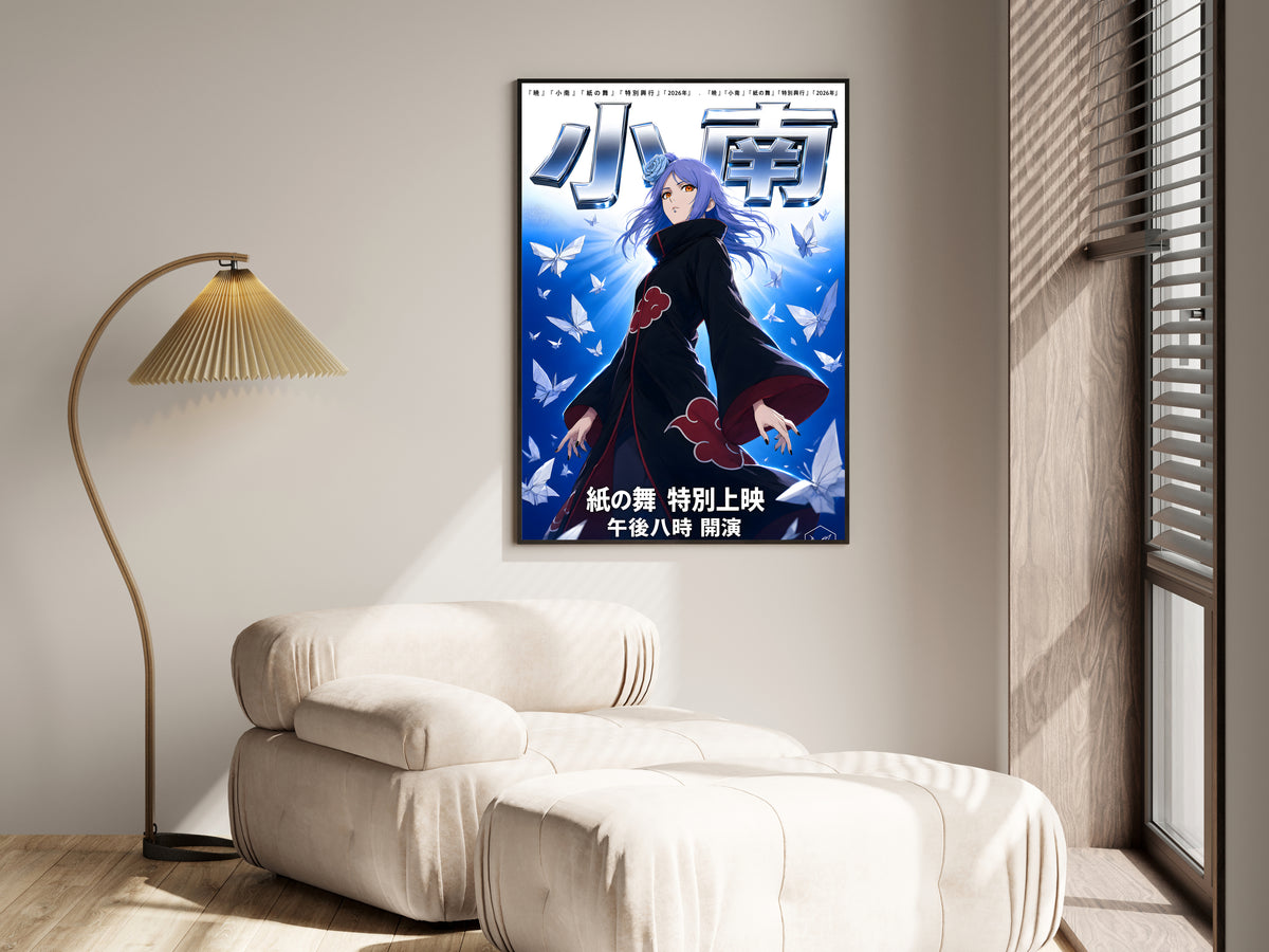 Naruto Konan Silver Chrome Paper Wings Anime Poster — i01455