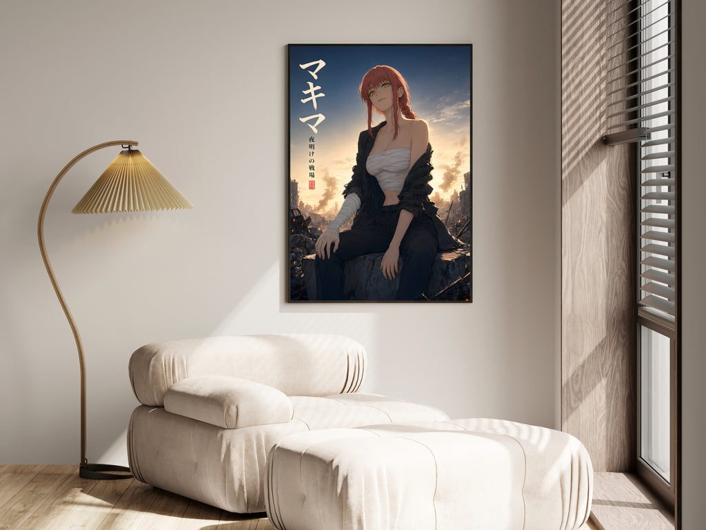 Chainsaw Man Makima Post Battle Sunset Anime Poster — i01455