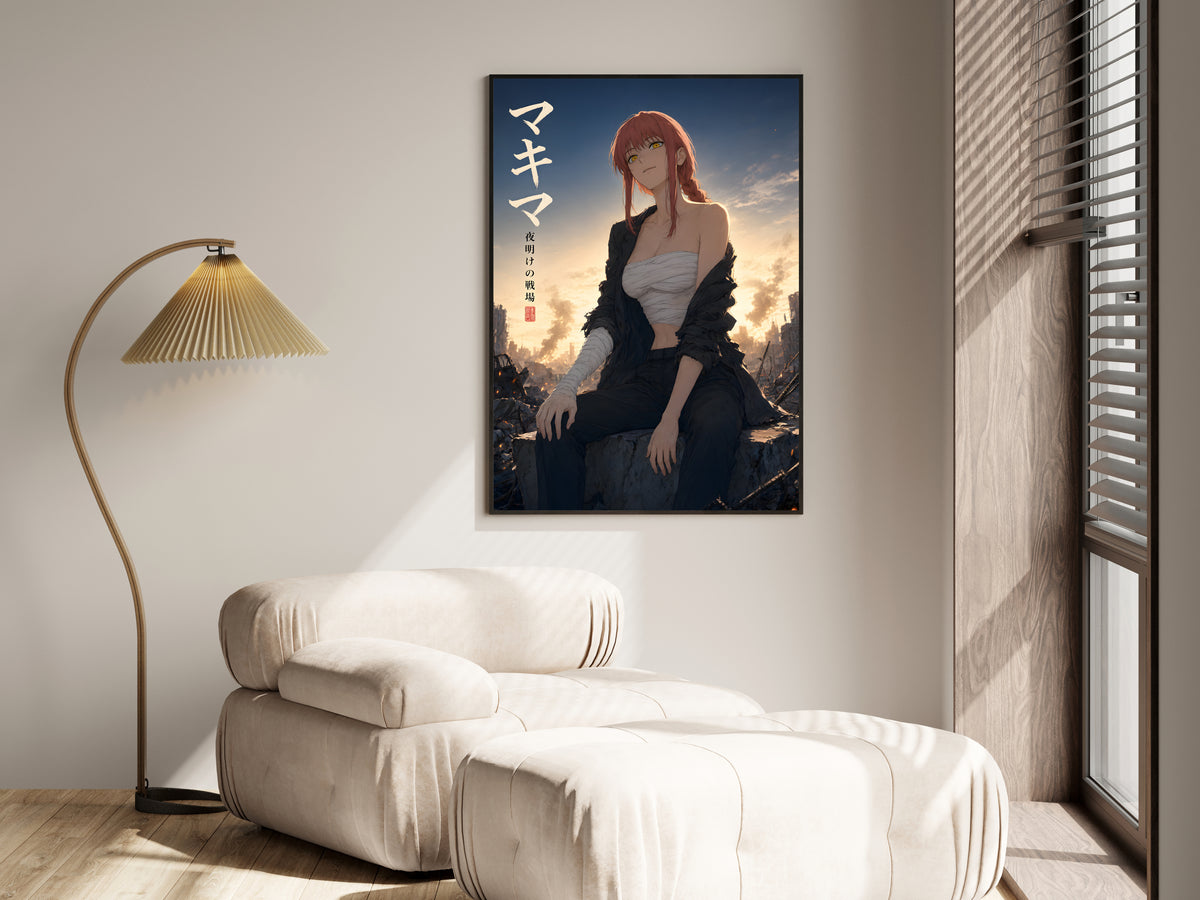 Chainsaw Man Makima Post Battle Sunset Anime Poster — i01455