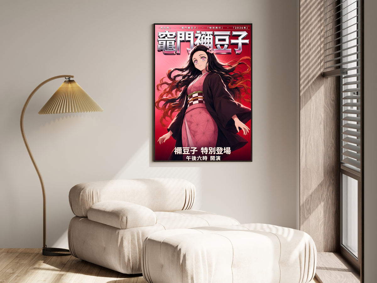 Demon Slayer Nezuko Kamado Kimono Portrait Anime Poster — i01455