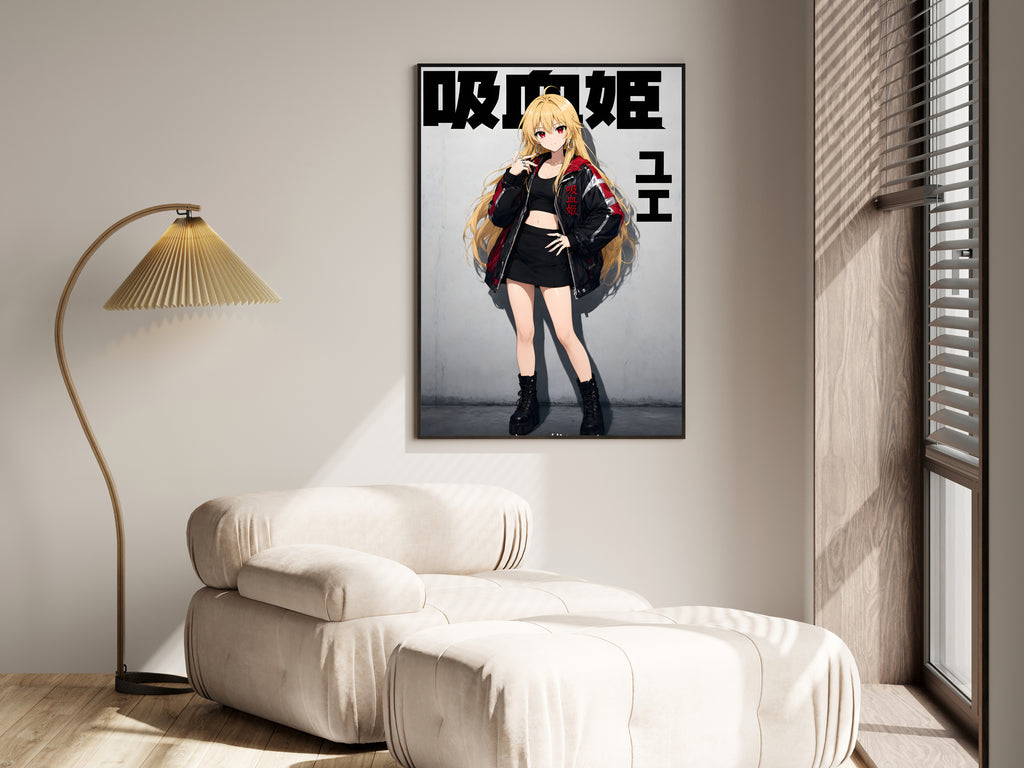 Arifureta Yue Black Red Biker Jacket Anime Poster — i01455