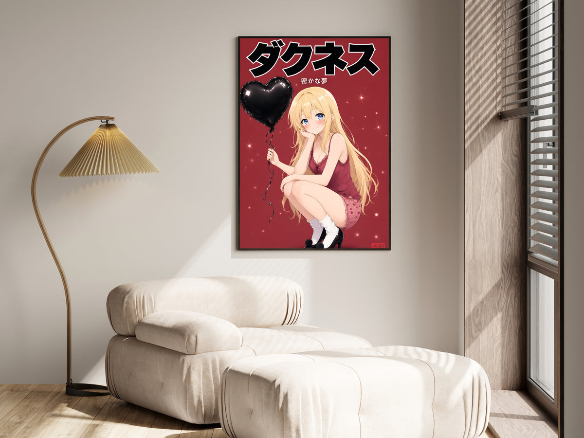 Konosuba Darkness Black Heart Balloon Anime Poster — i01455