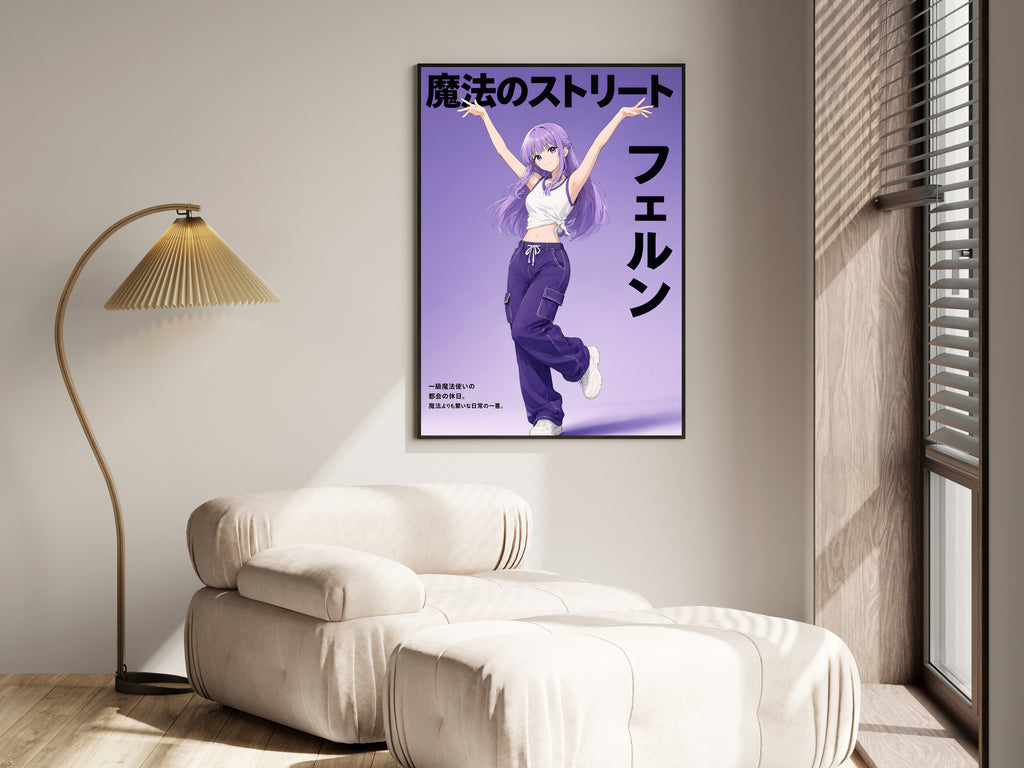 Frieren Fern Streetwear Editorial Anime Poster — i01455