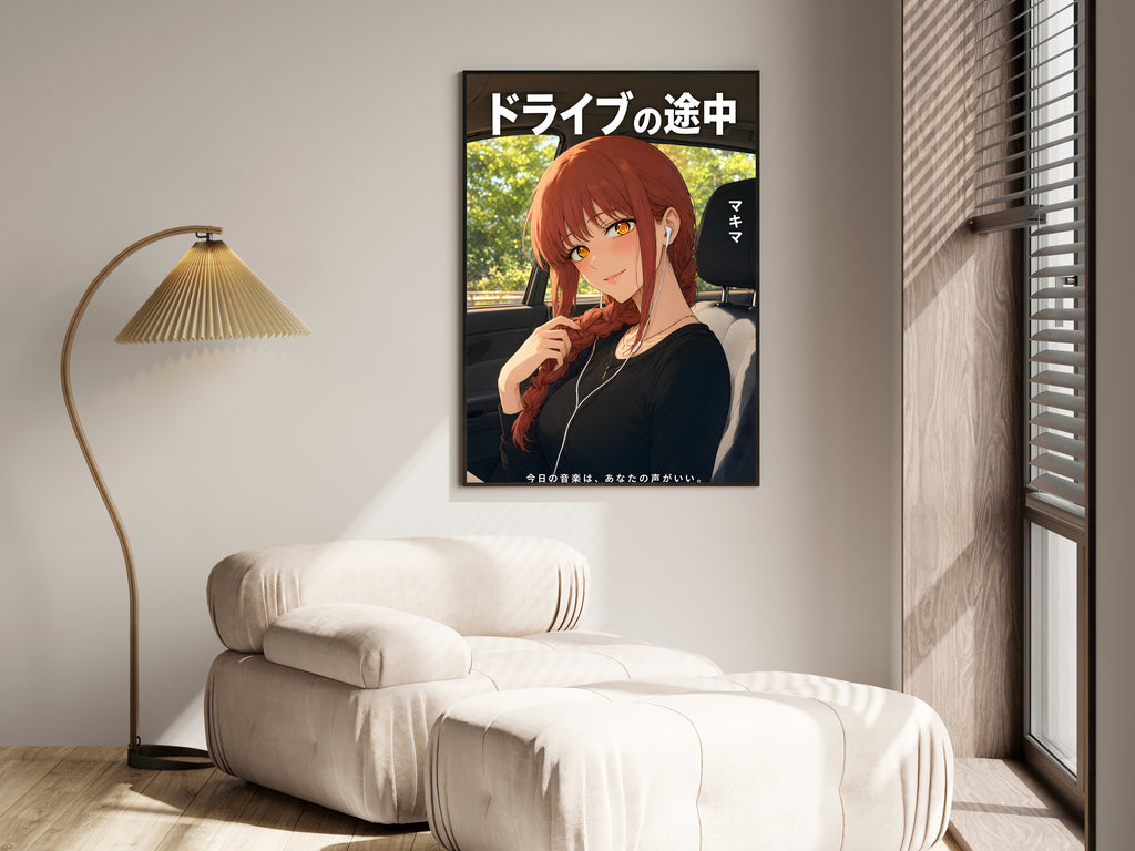 Chainsaw Man Makima Road Trip Earbuds Anime Poster — i01455