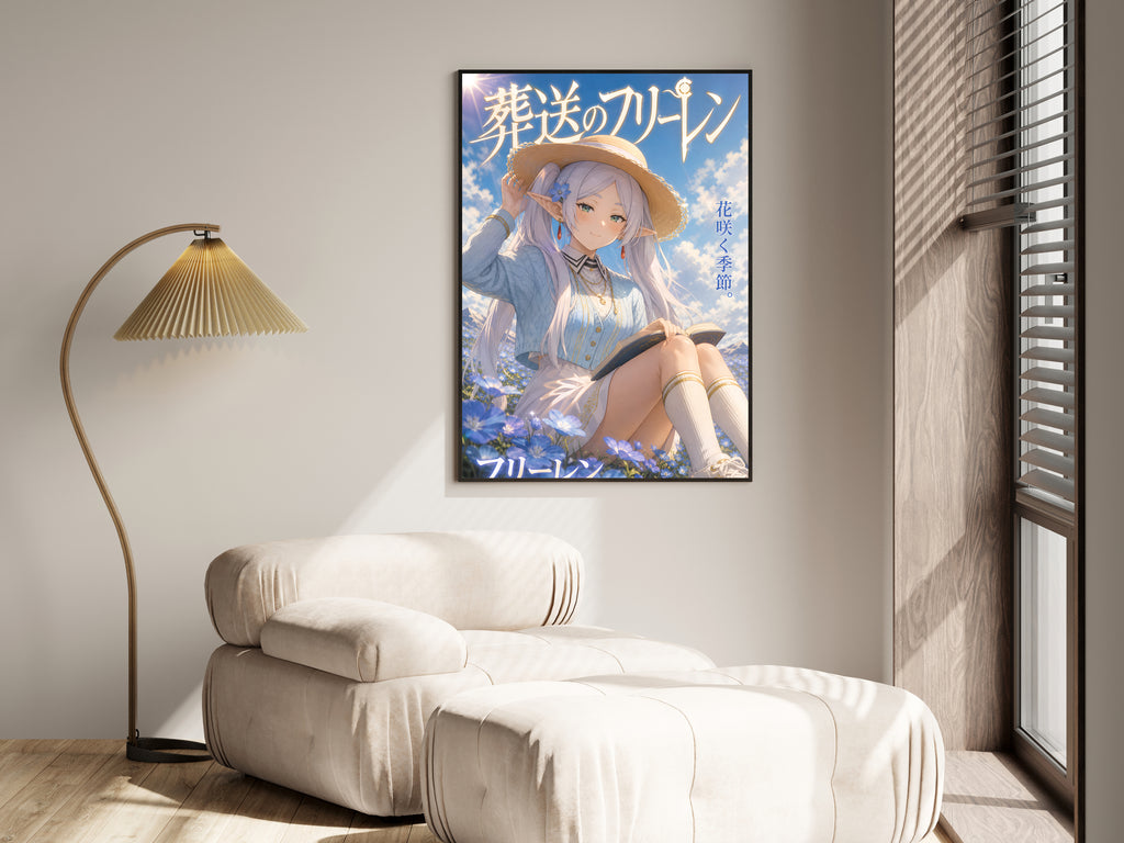Frieren Summer Flower Field Anime Poster — i01455