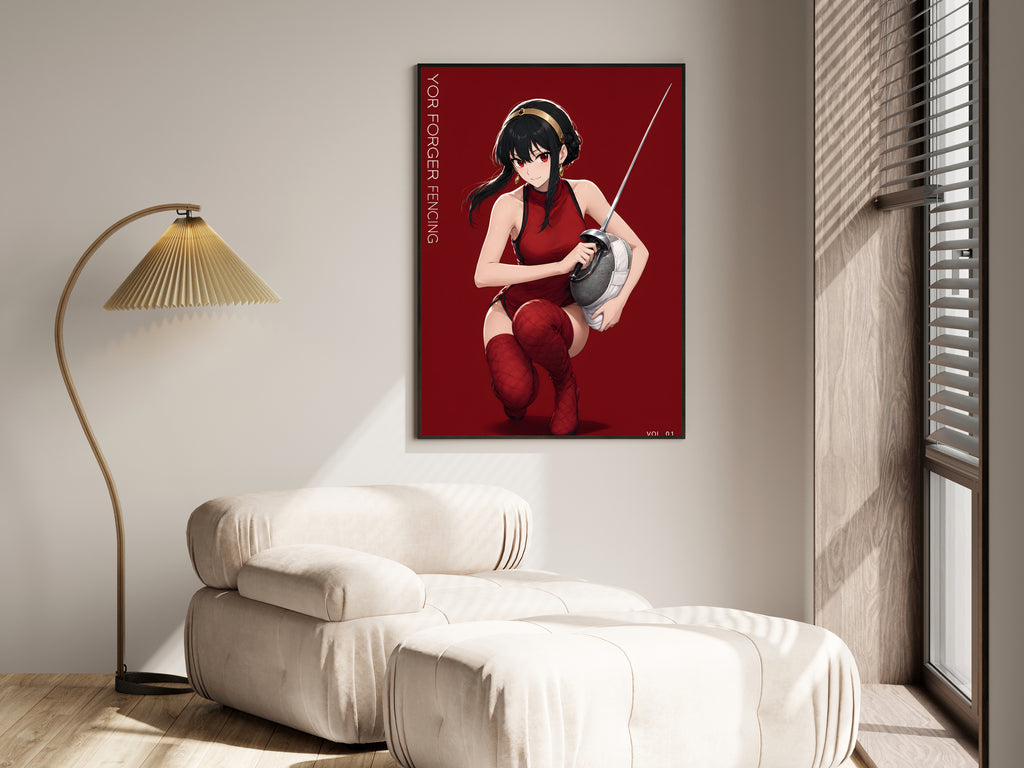 Spy x Family Yor Crimson Fencing Portrait Anime Poster — i01455