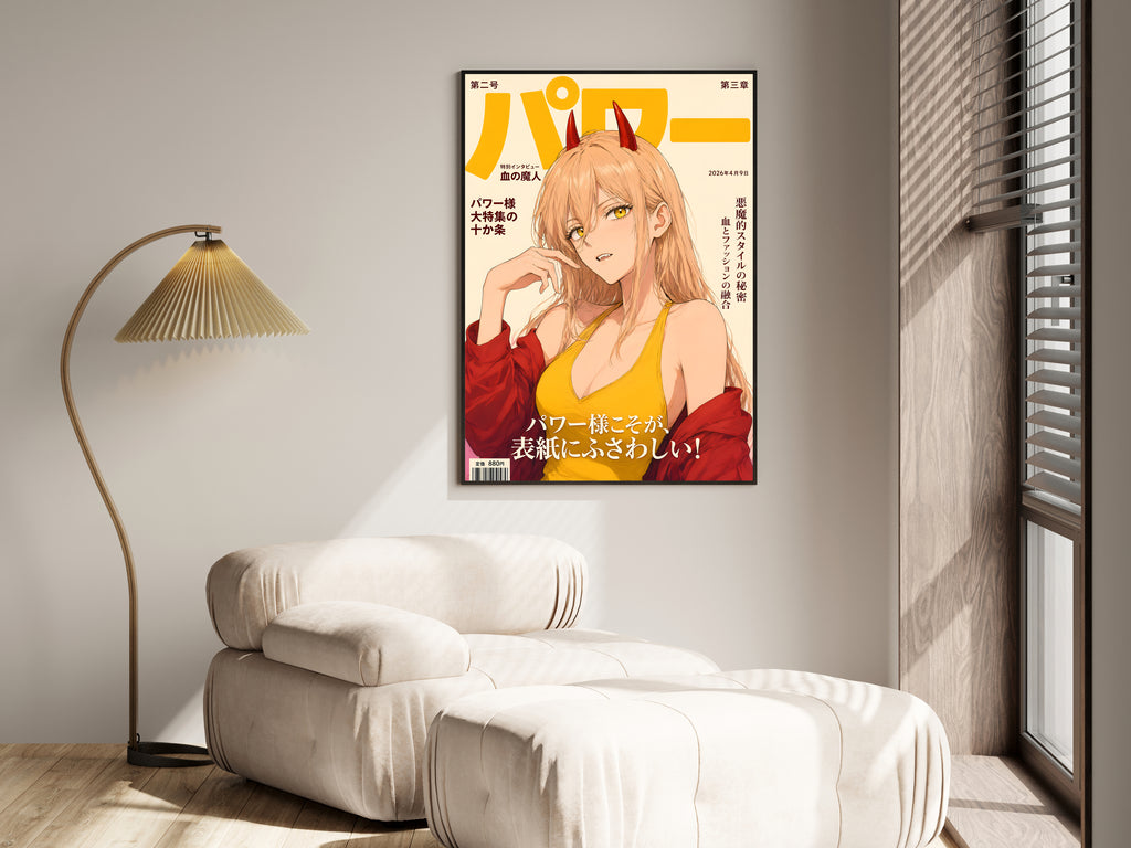 Chainsaw Man Power Yellow Cover Portrait Anime Poster — i01455