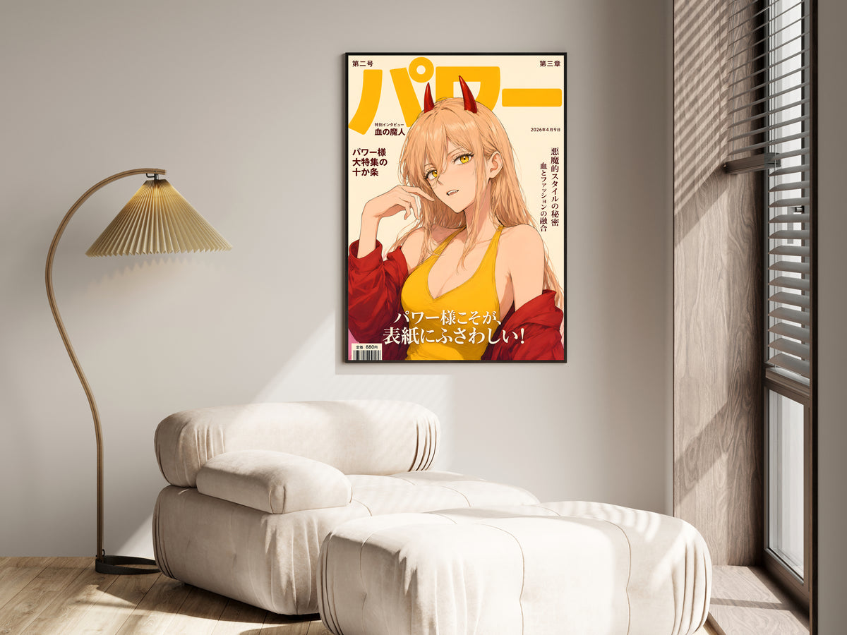 Chainsaw Man Power Yellow Cover Portrait Anime Poster — i01455