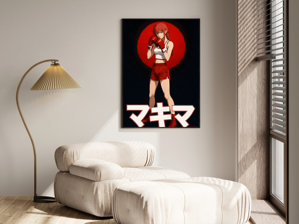 Chainsaw Man Makima Retro Boxing Portrait Anime Poster — i01455