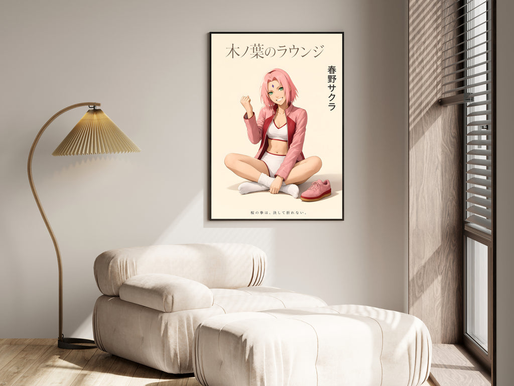 Naruto Sakura Pink Lounge Anime Poster — i01455