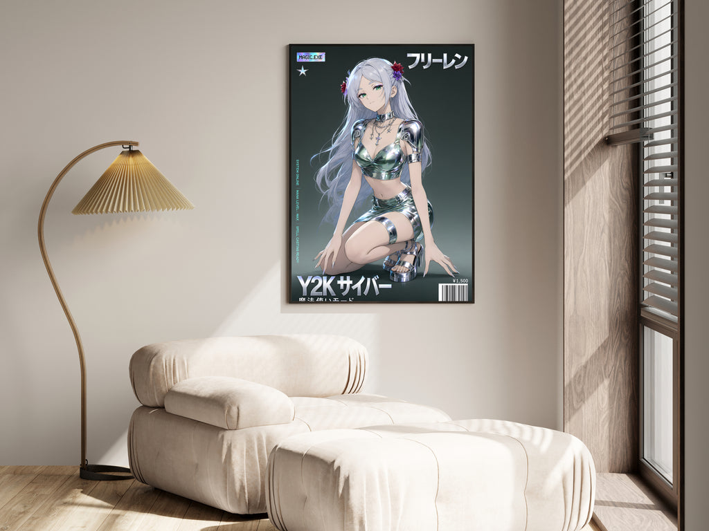 Frieren Metallic Y2K Fashion Anime Poster — i01455