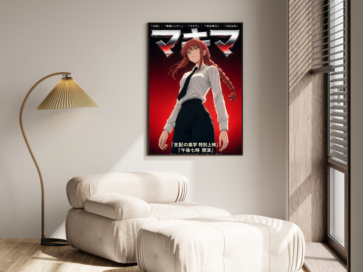 Chainsaw Man Makima Red Chrome Magazine Portrait Anime Poster — i01455