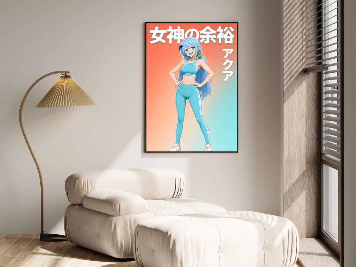 KonoSuba Aqua Teal Activewear Anime Poster — i01455