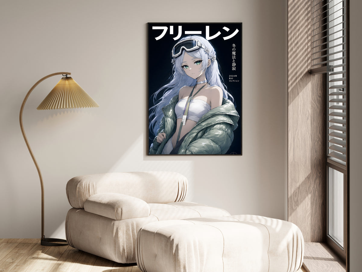 Frieren Puffer Jacket and Goggles Anime Poster — i01455