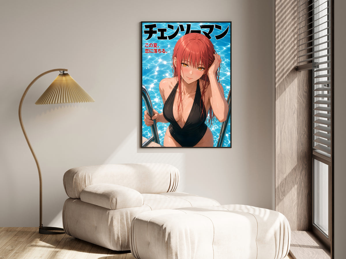 Chainsaw Man Makima Poolside Swimsuit Portrait Anime Poster — i01455