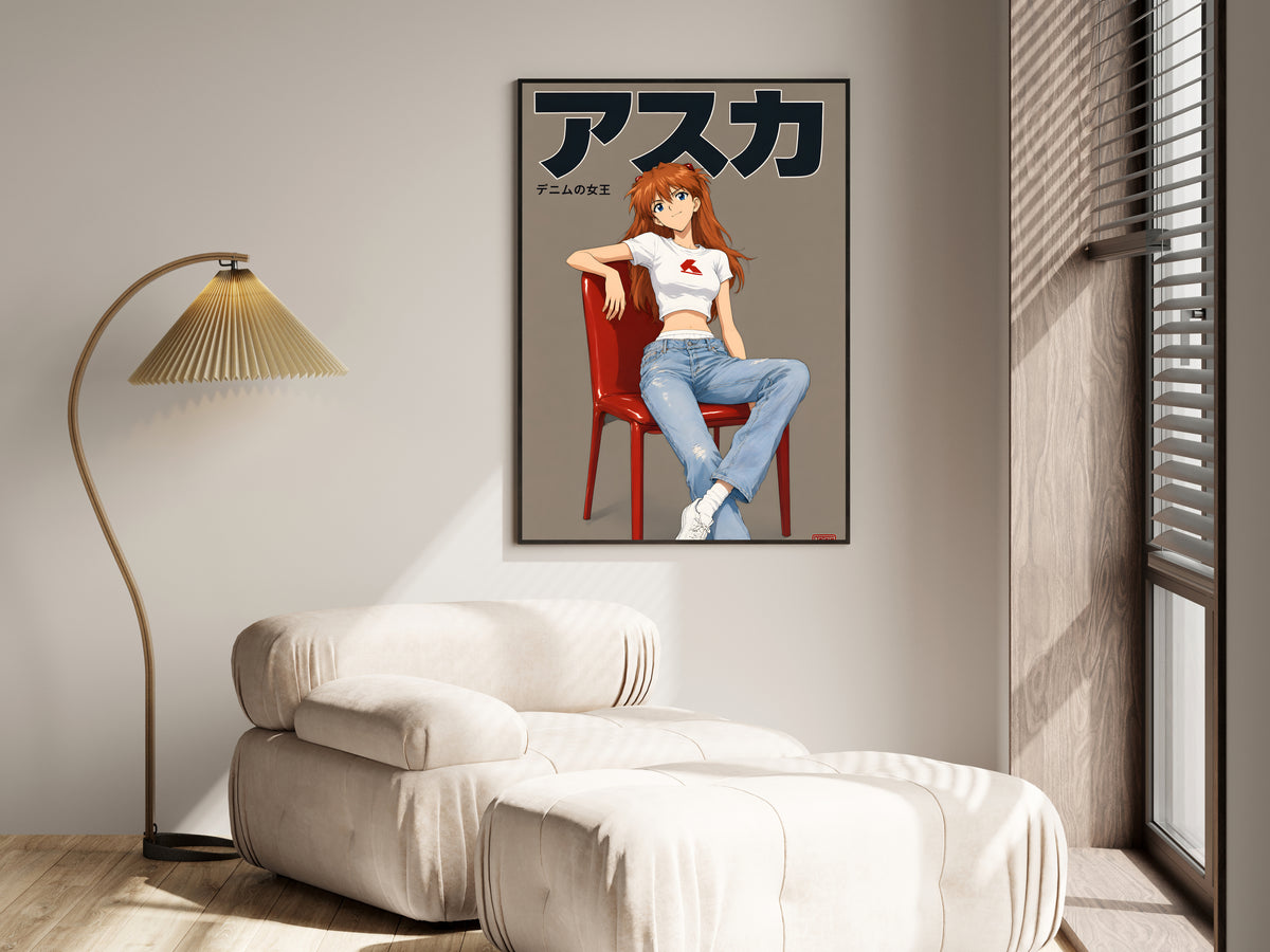 Evangelion Asuka Denim Studio Portrait Anime Poster — i01455