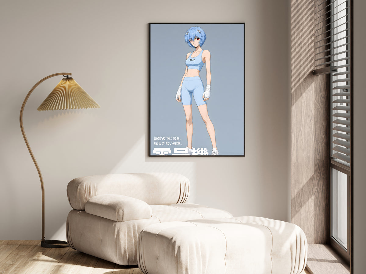 Evangelion Rei Blue Athletic Portrait Anime Poster — i01455
