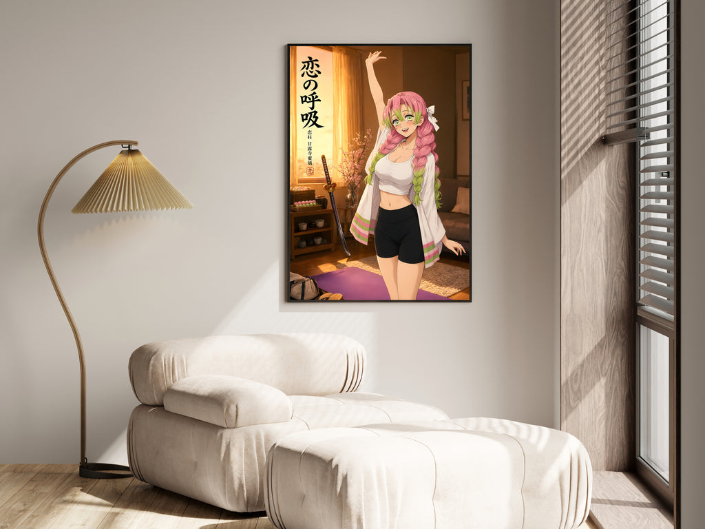 Demon Slayer Mitsuri Morning Stretch Anime Poster — i01455