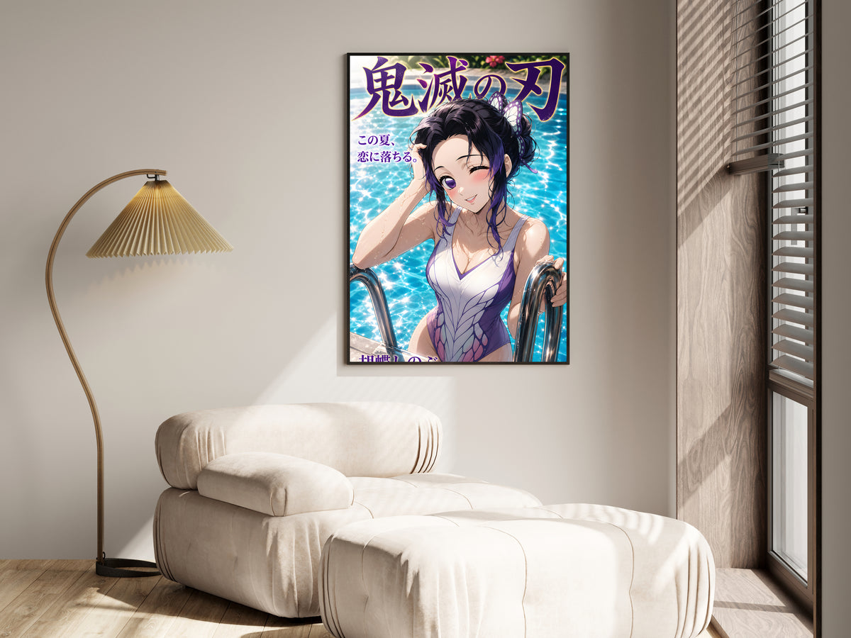 Demon Slayer Shinobu Butterfly Poolside Anime Poster — i01455