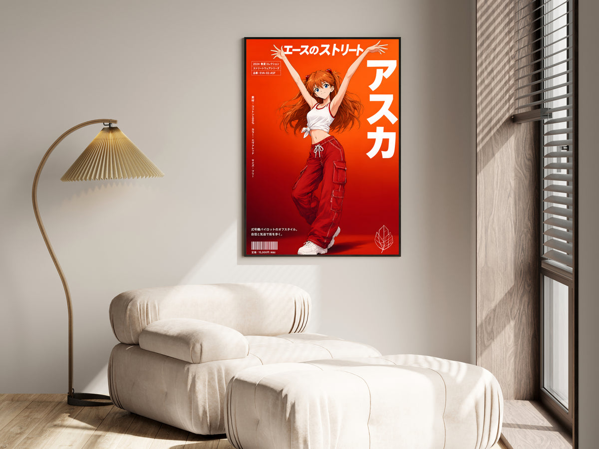 Evangelion Asuka Red Streetwear Anime Poster — i01455