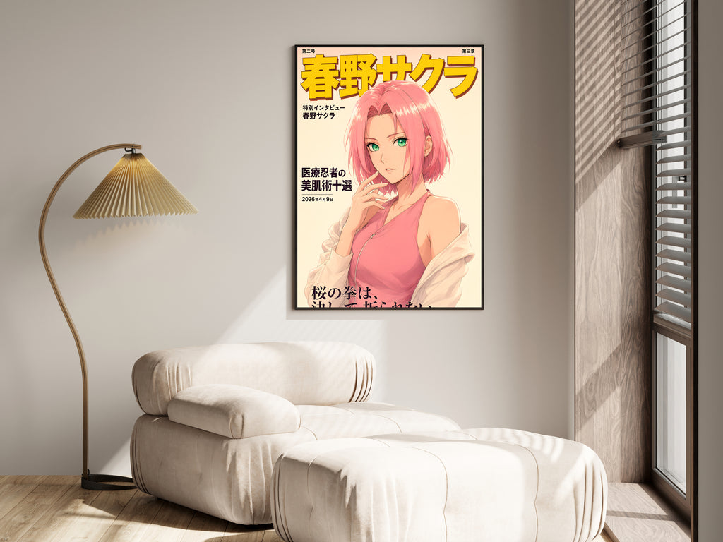 Naruto Sakura Pink Magazine Cover Anime Poster — i01455